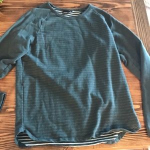 Hurley Crew Neck Sweatshirt Men’s Large | Dark Green Striped | Excellent